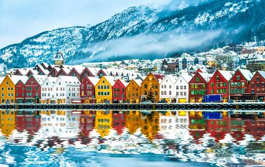 Hanseatic trading houses east side Bergen