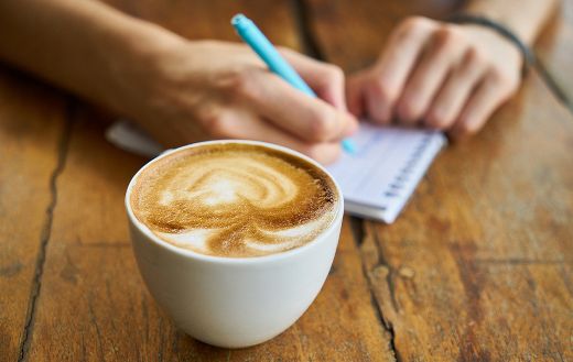 Latte art coffee cup