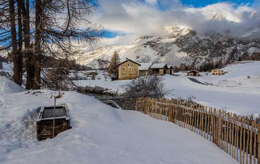 Winter snow village