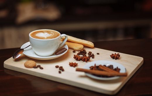 Hot cappuccino saucer caffeine