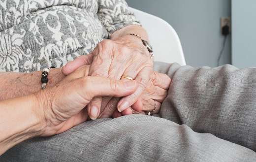 Old age hands love