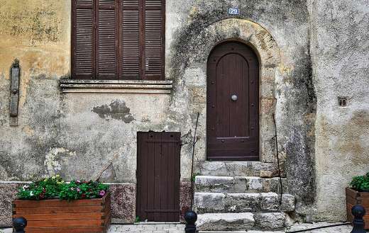 Two brown doors