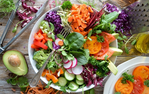Close up photo of vegetable salad Montreal Canada