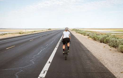 Cyclist cycling road riding