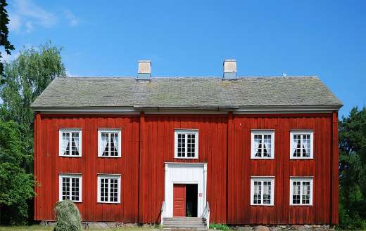 Red wooden house