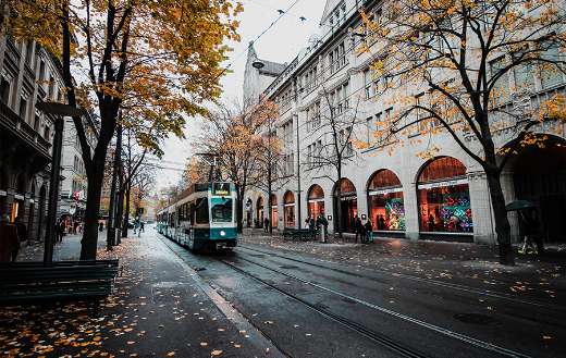Beautiful street with train puzzle