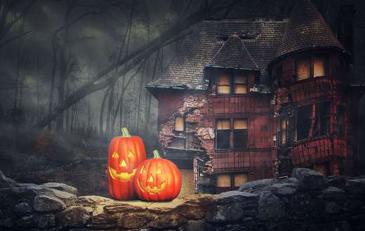 Halloween pumpkin ghosts