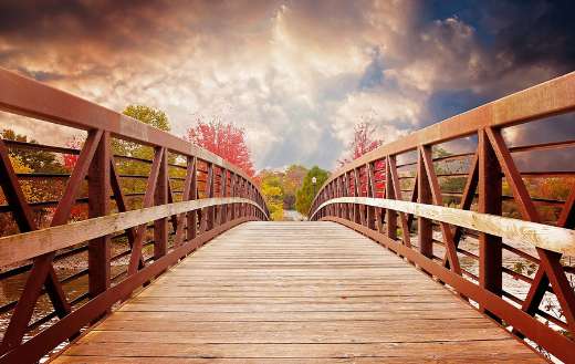 Scenic autumn evening river