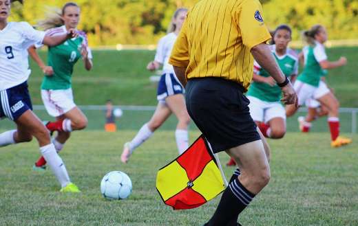 Athletes playing soccer online
