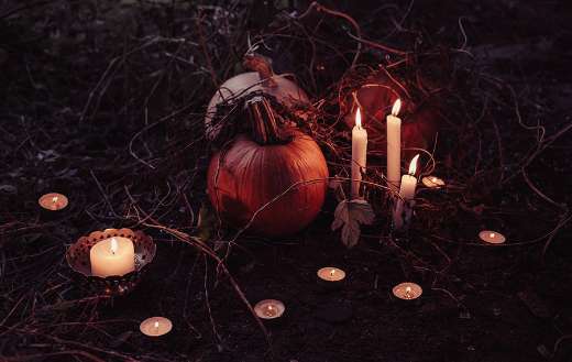 November halloween grass pumpkin
