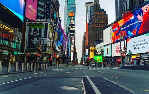 Quiet and empty times square