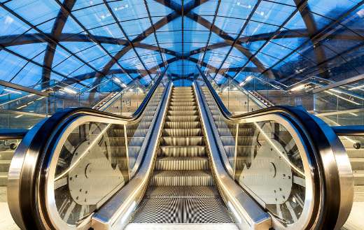Escalator stairs station