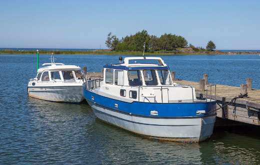 Motor boat docked