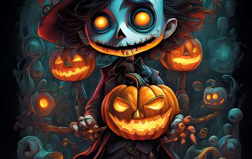 Skeleton pumpkins