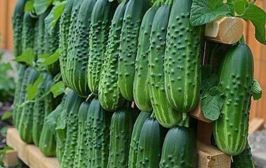 Hanging cucumber in the house garden