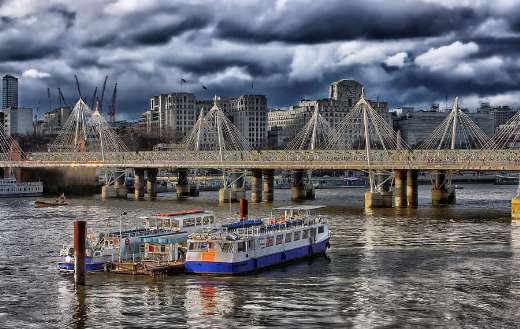 Boats river bridge