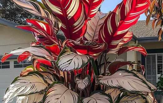 Red banana plant