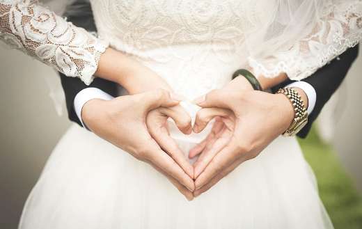 Hands love of two heart